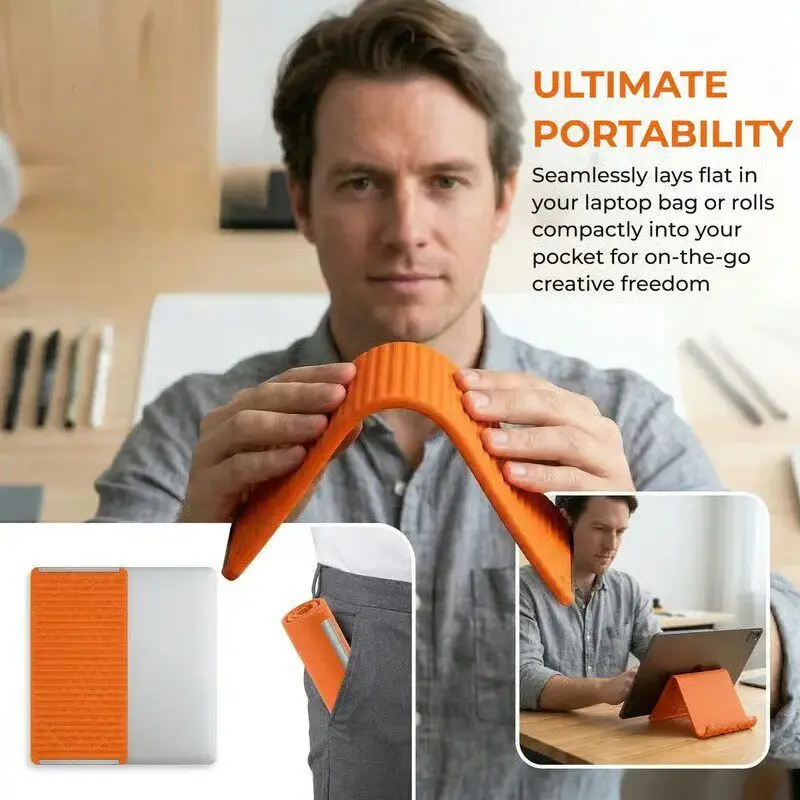 Desk Phone Stand - Silicone Foldable Phone Stand Tablets Laptops