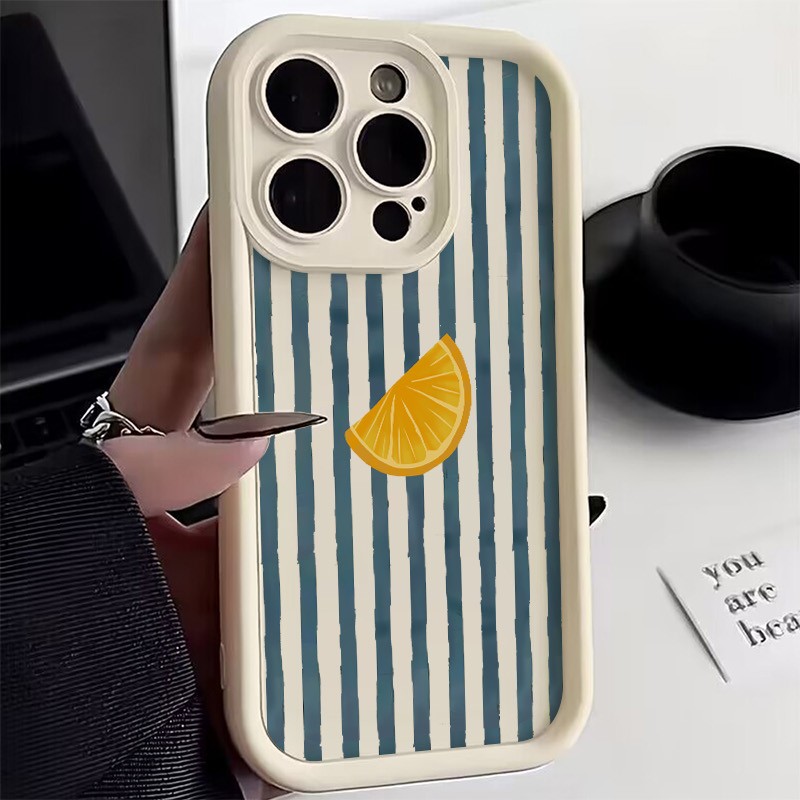 X Phone Accessories - Striped Lemon Slice Pattern Phone Case