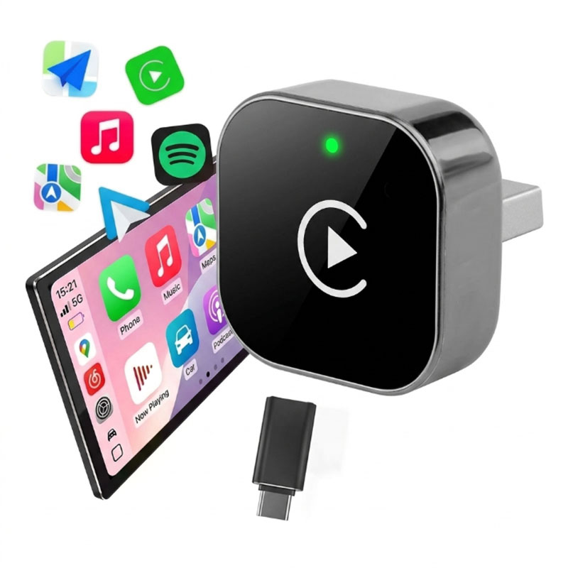 Quality Phone Accessories - 2-in-1 Wireless CarPlay Adapter Plug-and-Play for
