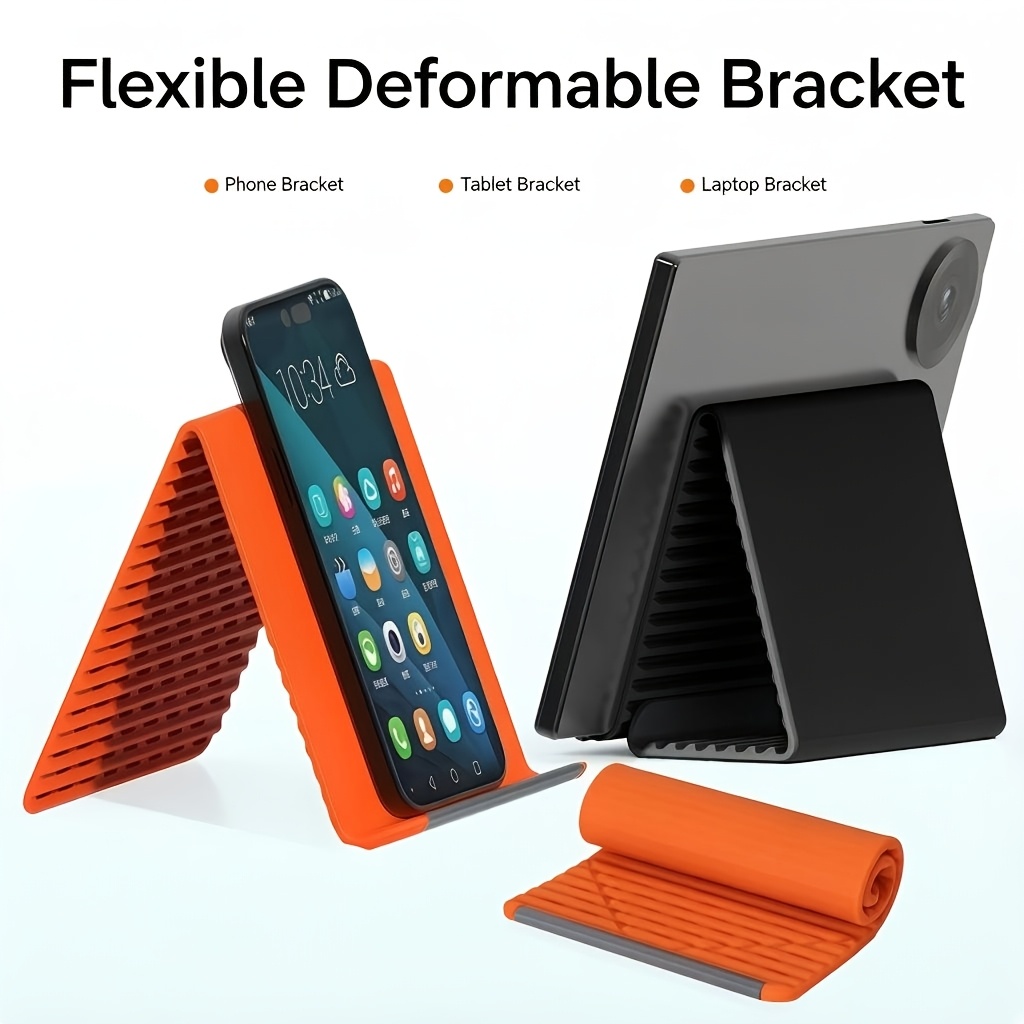 Desk Phone Stand - Portable Foldable Silicone Phone Stand Flexible
