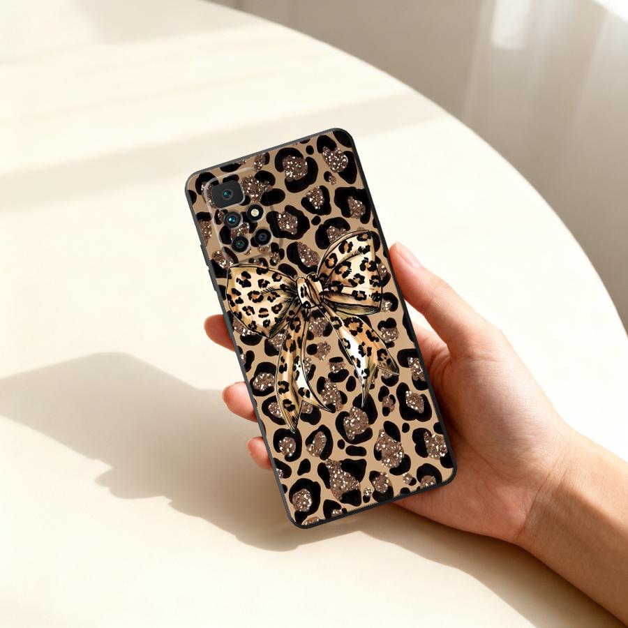X Phone Accessories - Leopard Letter Hearts Bow Case for
