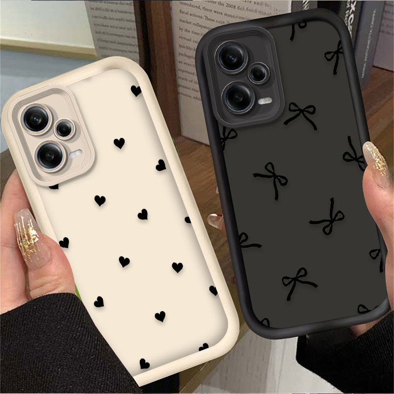 X Phone Accessories - Black Love Heart Bowknot Phone Case