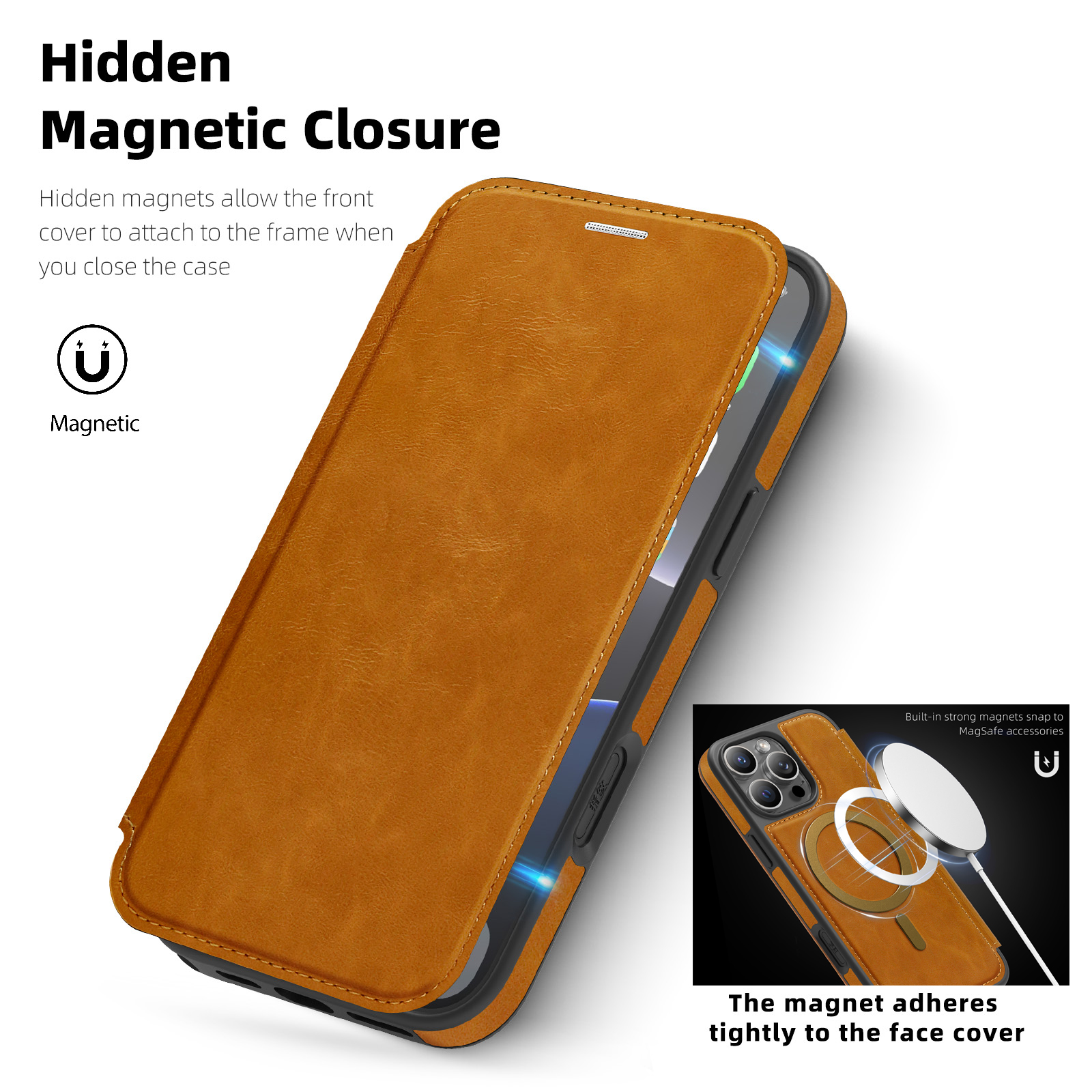 Phone Accessories Useful - Magnetic Flip Leather Phone Case For