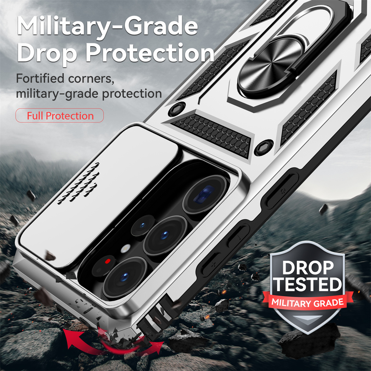 Shockproof Phone Case for Sams - Phone Ring Holder 评论和价格