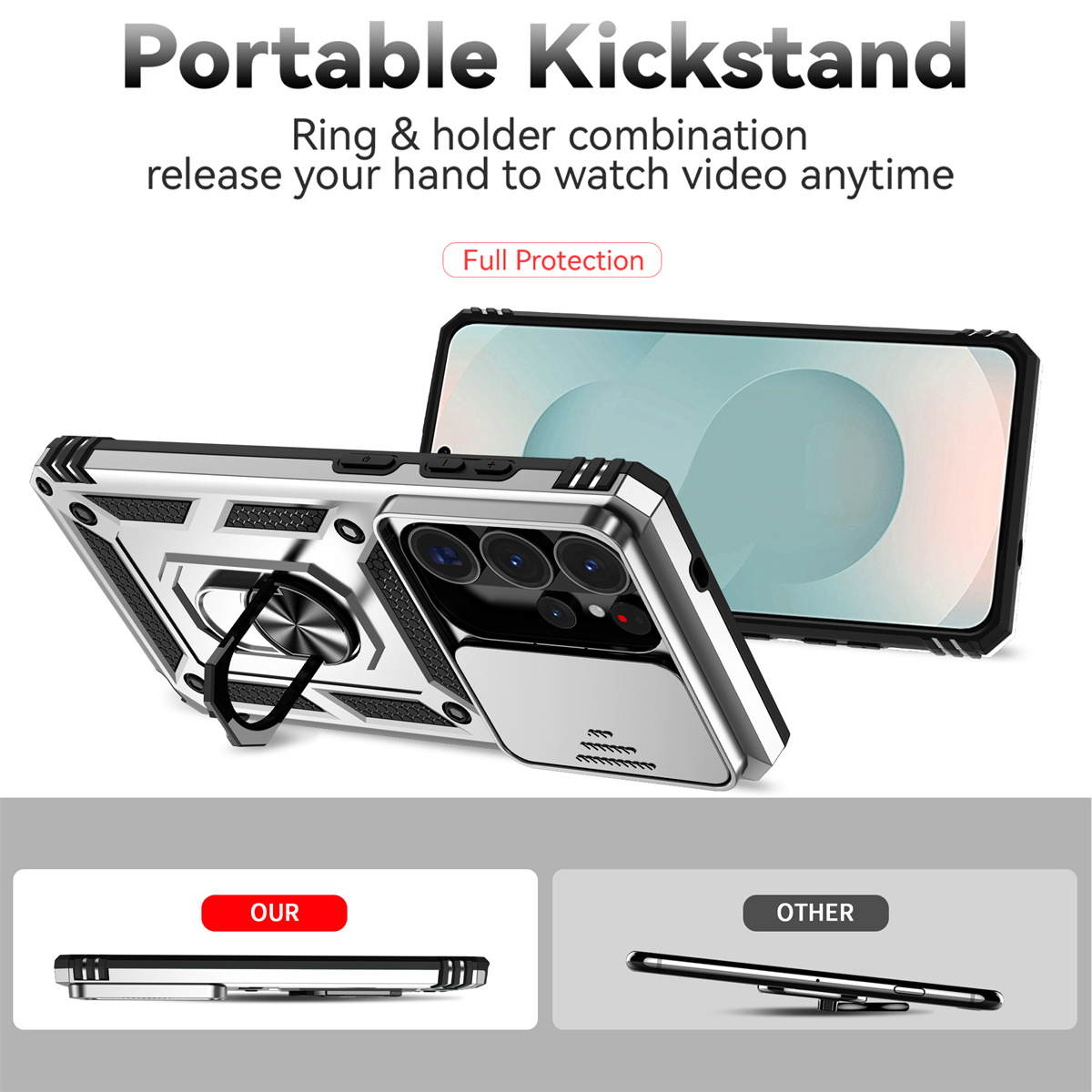 Shockproof Phone Case for Sams - Phone Ring Holder 评论和价格