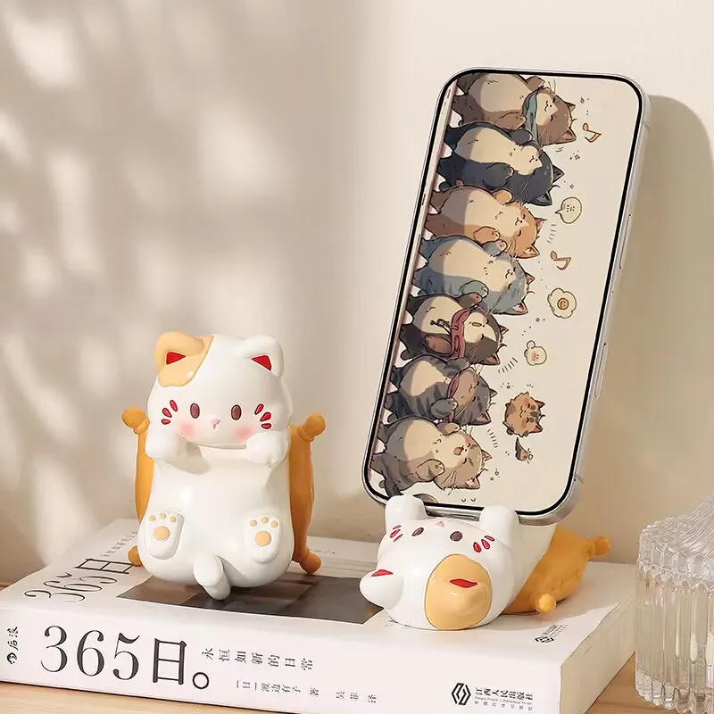 Cute Cartoon Cat Desktop Ornam - Desk Phone Stand 评论和价格