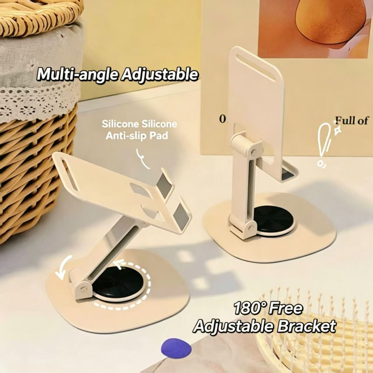 Cream Style Carbon Steel Porta - Desk Phone Stand 评论和价格