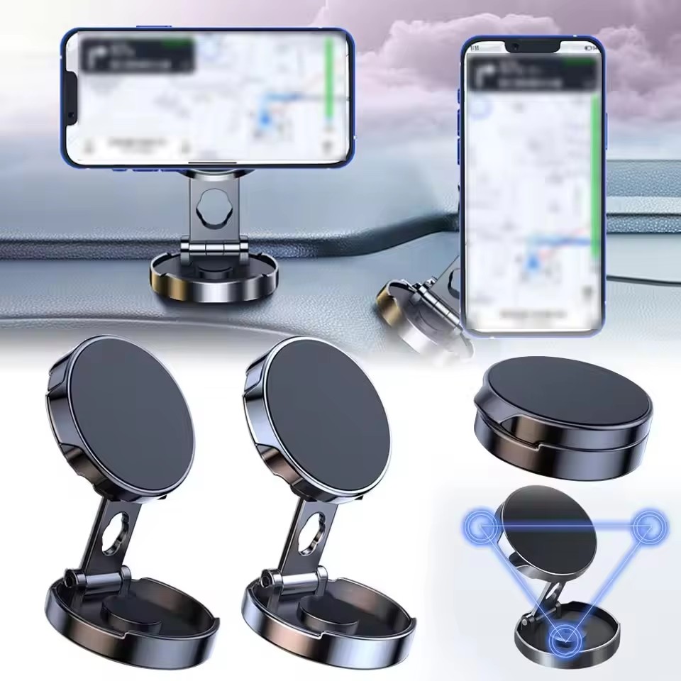 Round Folding Magnetic Car Hol - Phone Accessories Holder Car 评论和价格