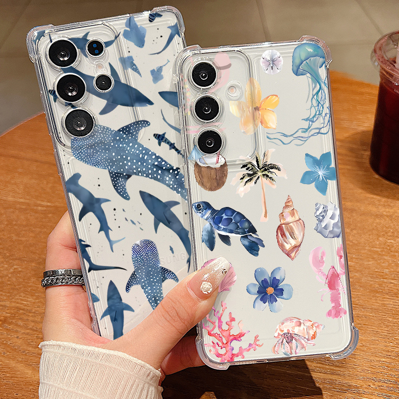 Whale Turtle Pattern Clear Pho - Phone Case Clear 评论和价格