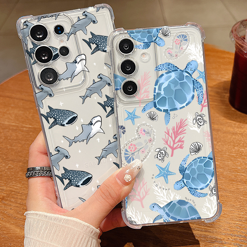 Whale Turtle Pattern Clear Pho - Phone Case Clear 评论和价格