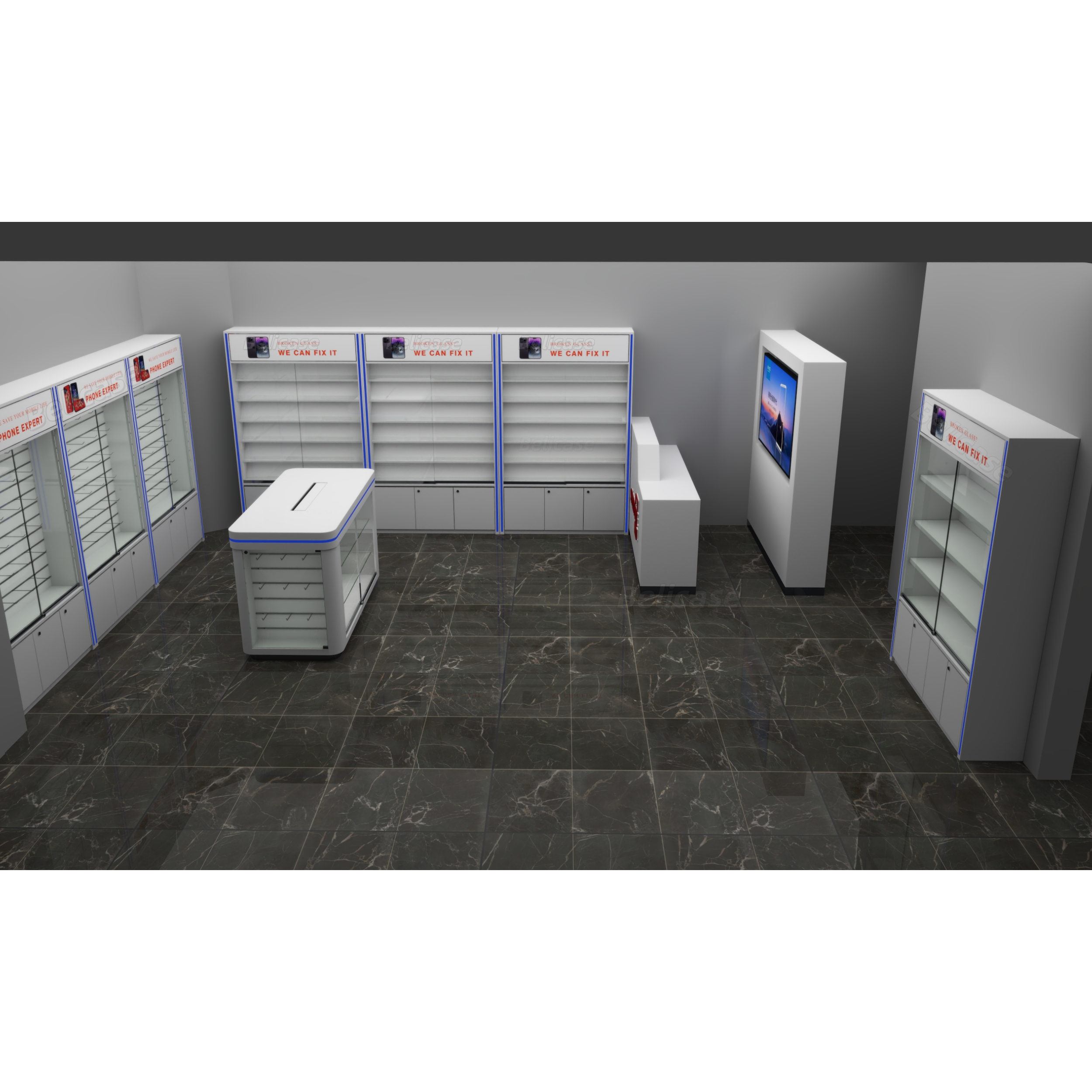 Cell Phone Shop Slatwall Displ - Phone Accessories Rack 评论和价格