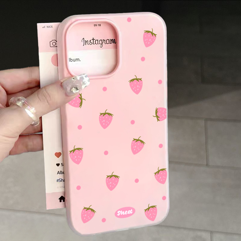 Sweet Pink Strawberry Pattern  - X Phone Accessories 评论和价格