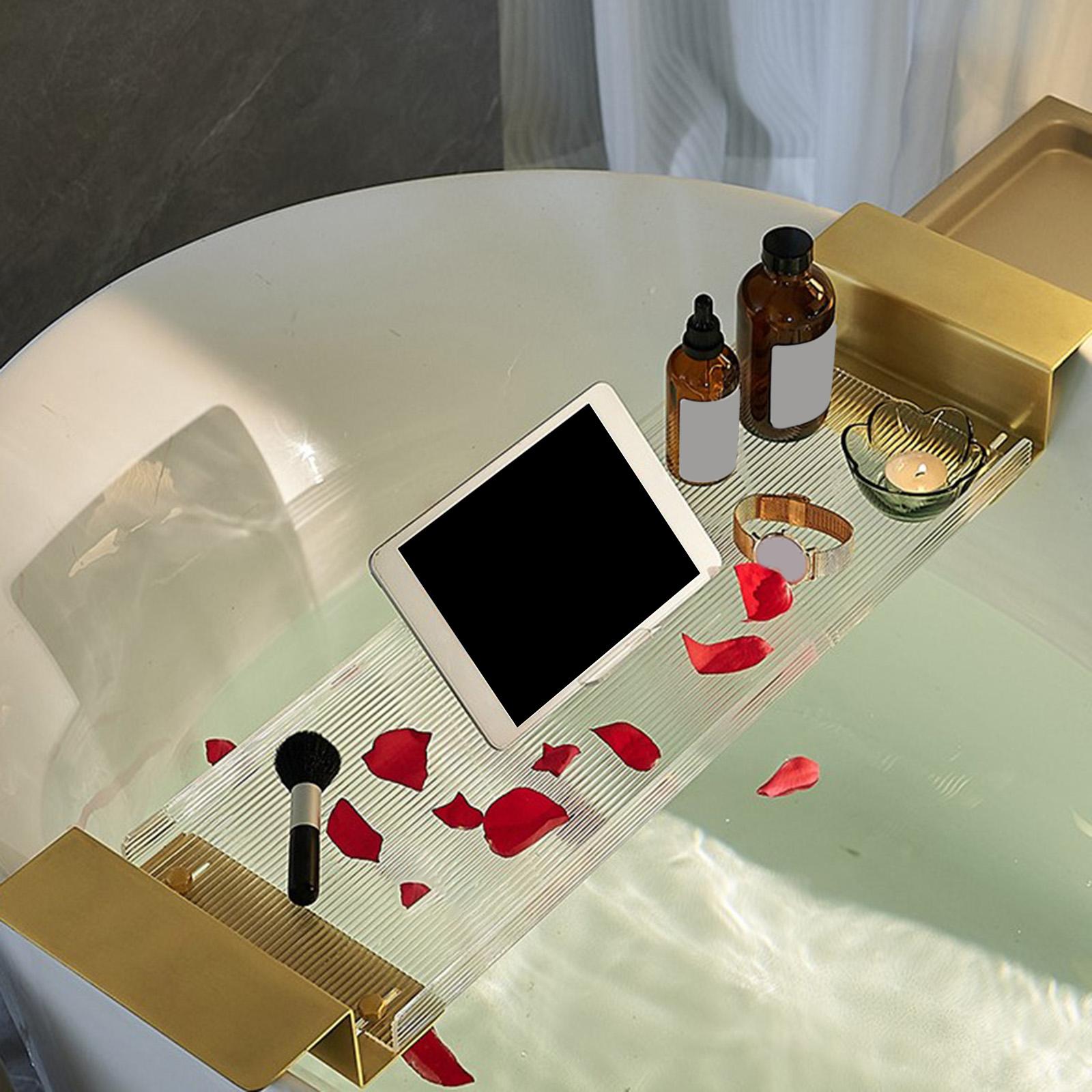 Acrylic Bathtub Tray Extendabl - Phone Accessories Rack 评论和价格