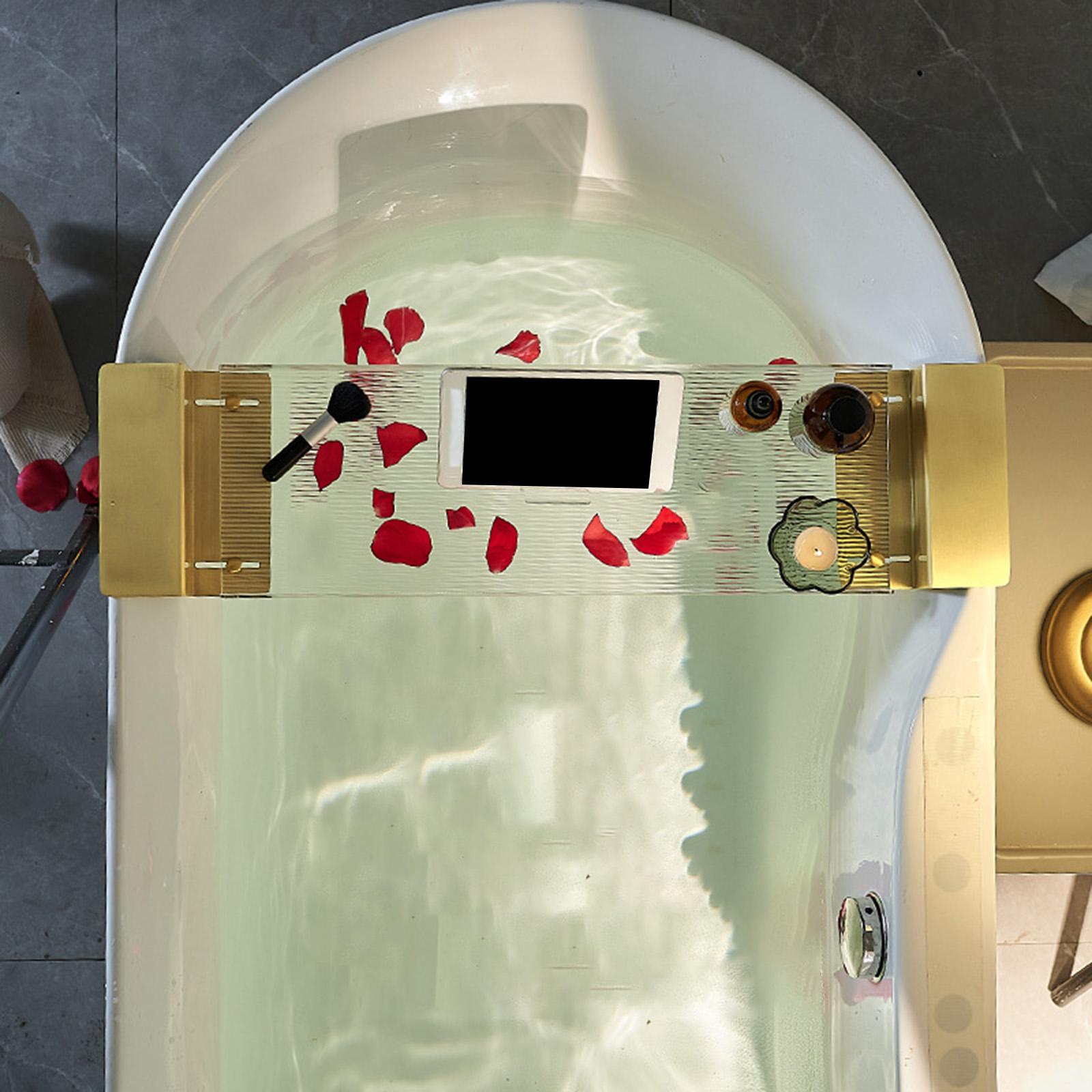 Acrylic Bathtub Tray Extendabl - Phone Accessories Rack 评论和价格