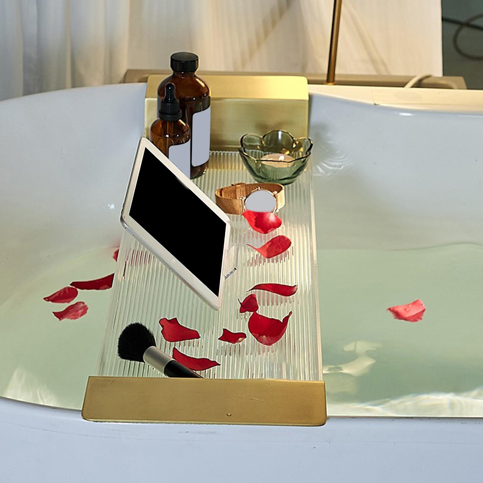 Acrylic Bathtub Tray Extendabl - Phone Accessories Rack 评论和价格