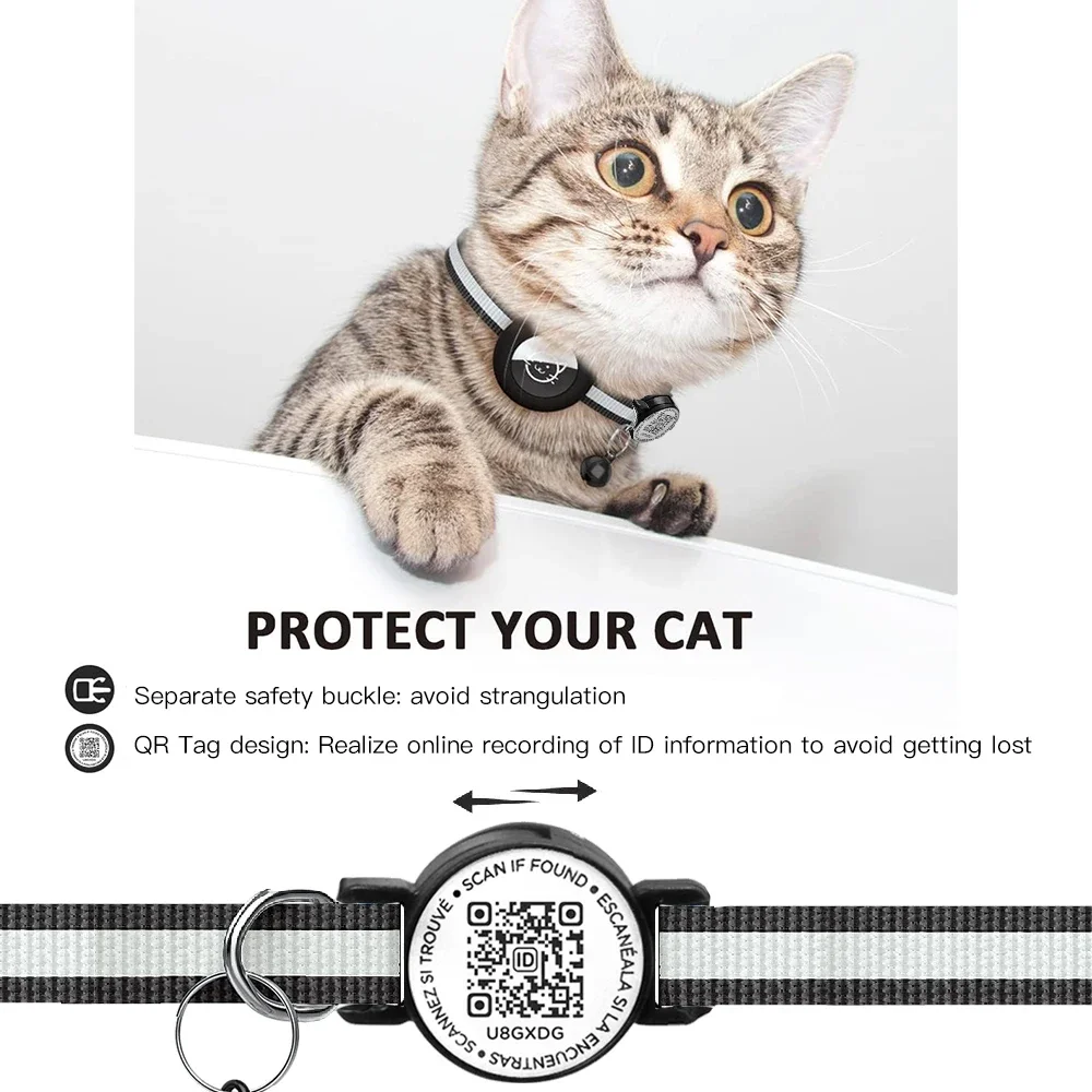 GPS Tracker Cat Collar with QR - Airtag Holder Case 评论和价格