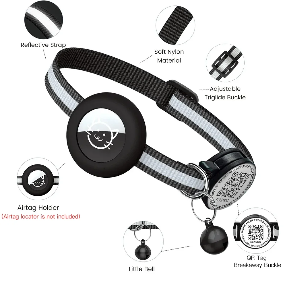 GPS Tracker Cat Collar with QR - Airtag Holder Case 评论和价格