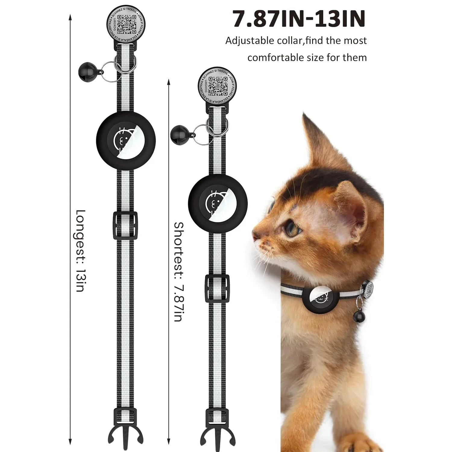GPS Tracker Cat Collar with QR - Airtag Holder Case 评论和价格