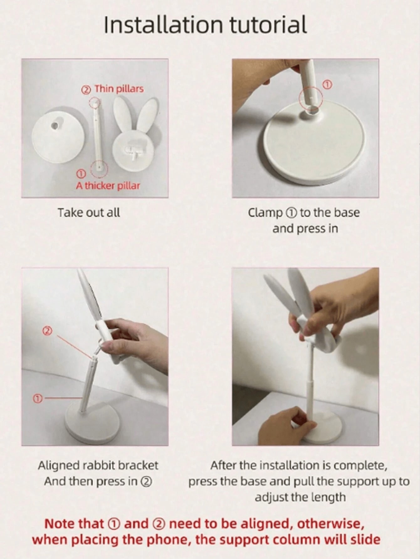 1Pc Foldable Rabbit Shaped Pho - Desk Phone Stand 评论和价格