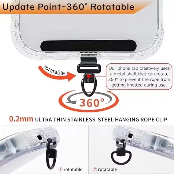 360 Rotating Phone Lanyard Cli - Phone Ring Holder 评论和价格
