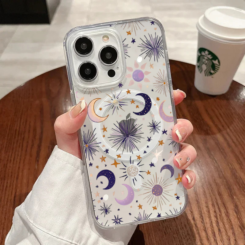 Romantic Sun Moon Stars Phone  - Phone Case Clear 评论和价格