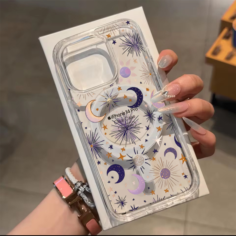 Romantic Sun Moon Stars Phone  - Phone Case Clear 评论和价格