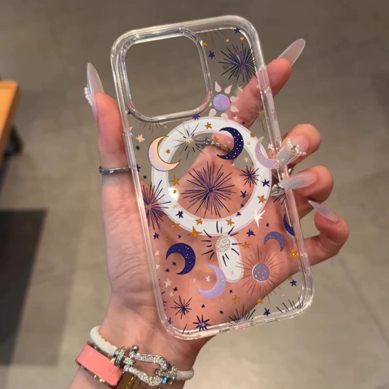 Romantic Sun Moon Stars Phone  - Phone Case Clear 评论和价格