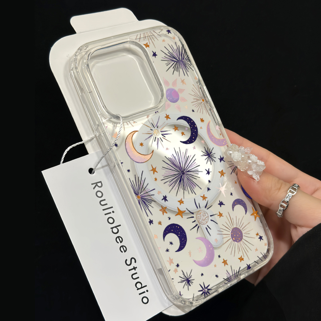 Romantic Sun Moon Stars Phone  - Phone Case Clear 评论和价格