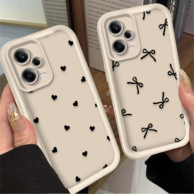 Black Love Heart Bowknot Phone - X Phone Accessories 评论和价格