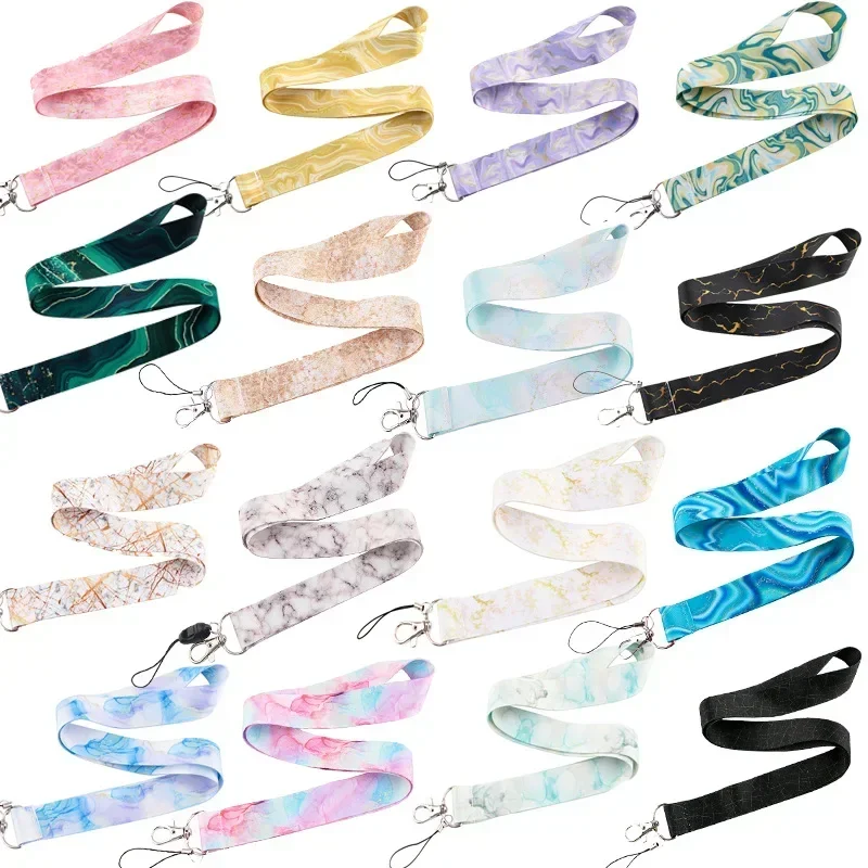Marble Printing Neck Strap Key - Neck Hanging Phone Holder 评论和价格