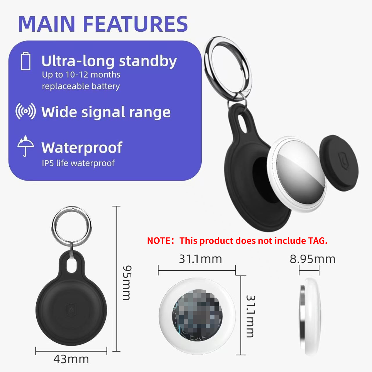 Upgraded Silicone Waterproof A - Airtag Holder Case 评论和价格