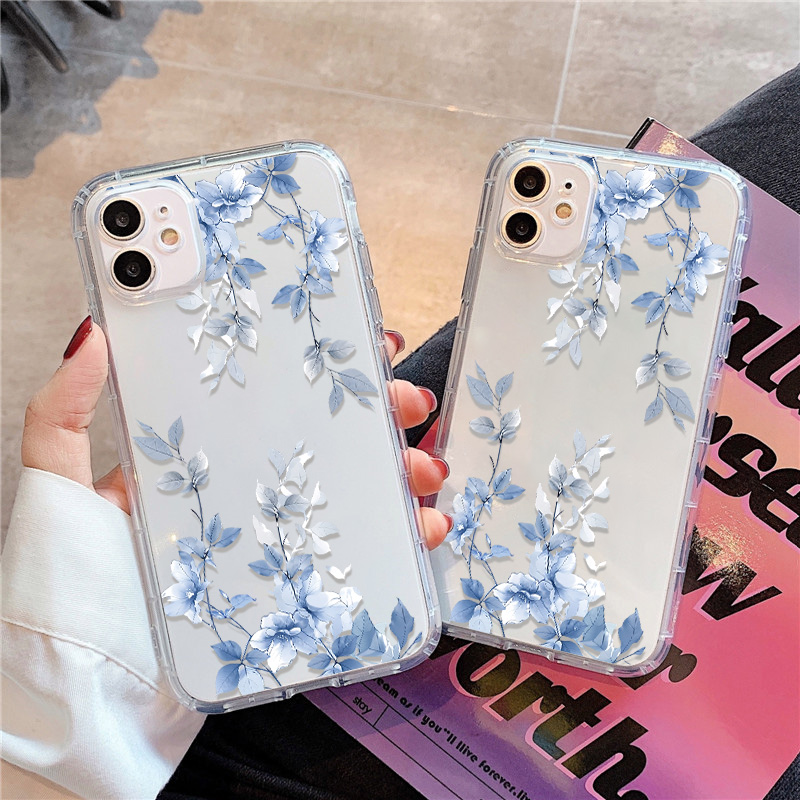 Blue Flower Transparent Phone  - Phone Case Clear 评论和价格