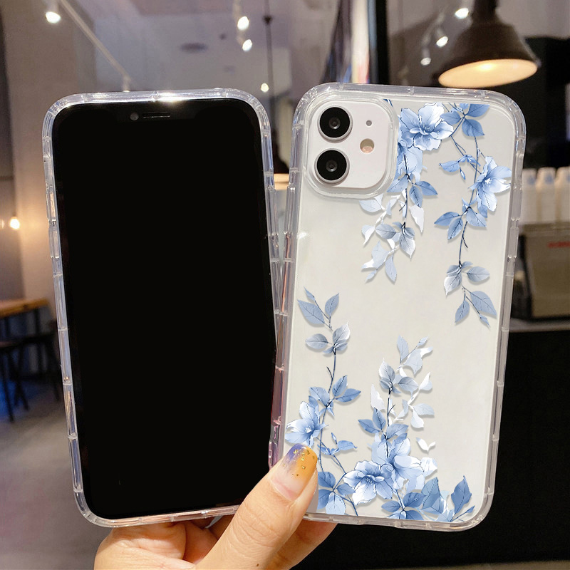 Blue Flower Transparent Phone  - Phone Case Clear 评论和价格