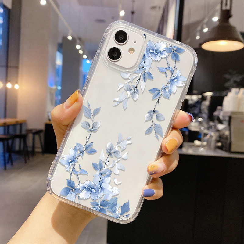 Blue Flower Transparent Phone  - Phone Case Clear 评论和价格