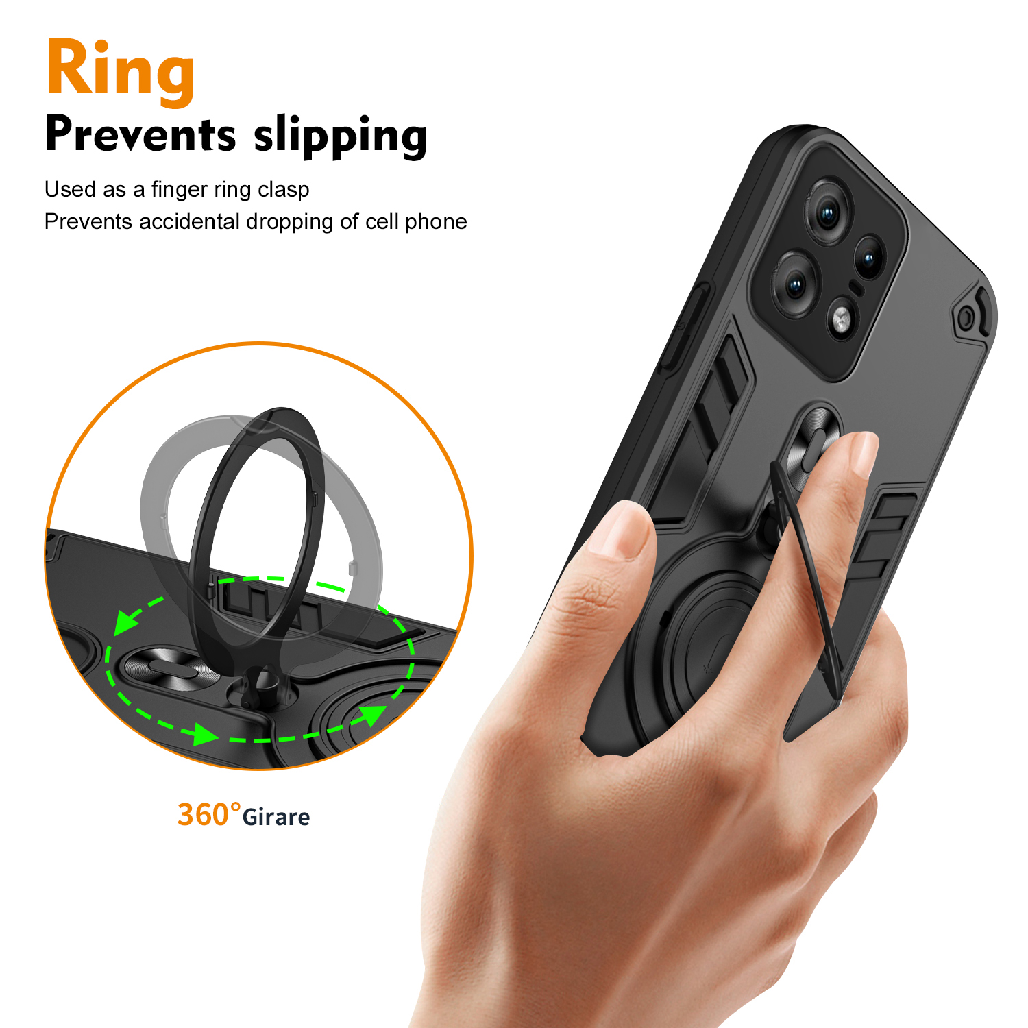 360 ° Rotating Metal Car Brack - Phone Ring Holder 评论和价格